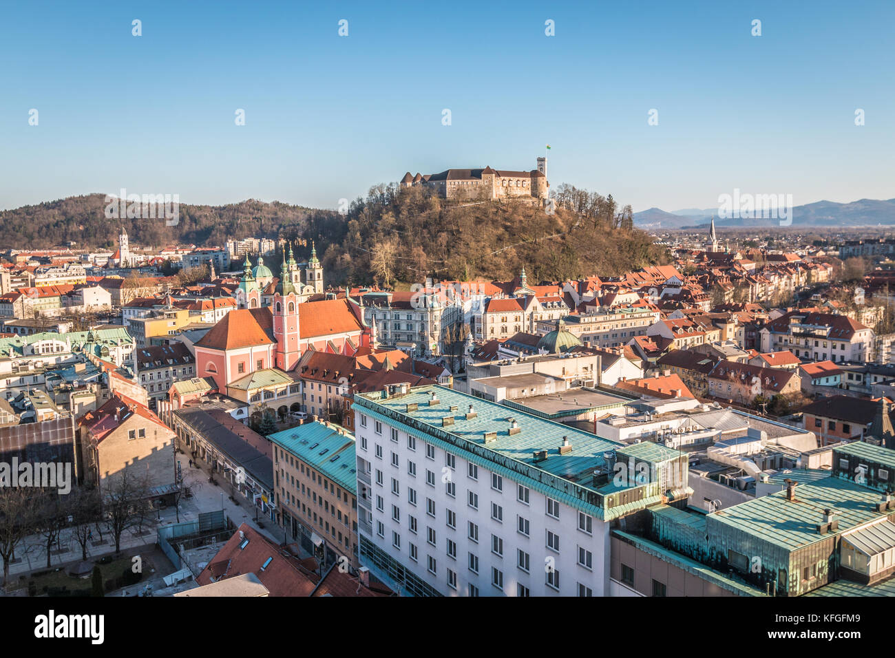 Die Burg von Ljubljana in Slowenien Stockfoto