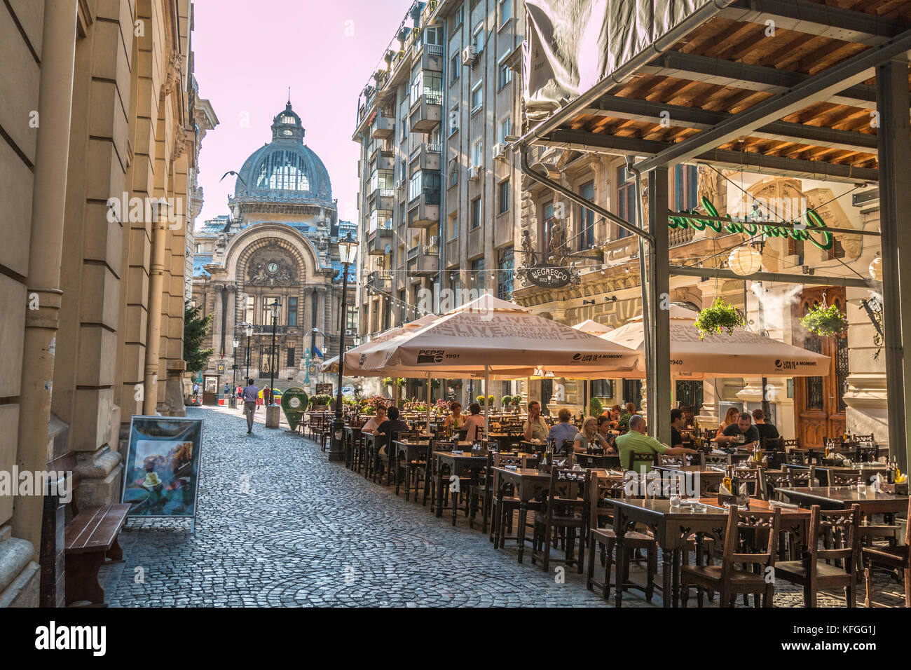 Alte Straßen von Bukarest Stockfoto