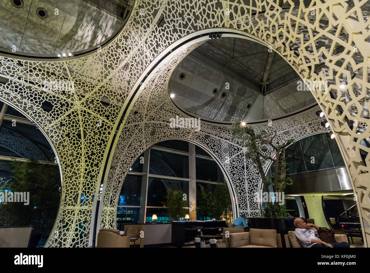 Innenraum der türkische Premier airline Lounge. Flughafen Istanbul, Türkei. Stockfoto