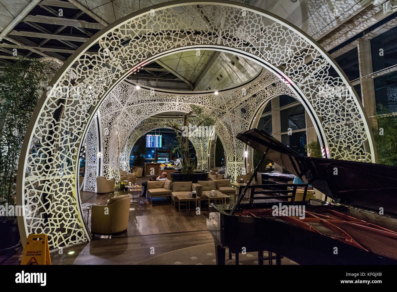 Innenraum der türkische Premier airline Lounge. Flughafen Istanbul, Türkei. Stockfoto