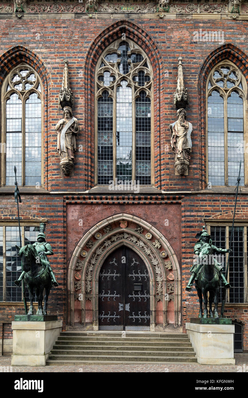 Rathaus Bremen - Deutschland. Sitz des Senatspräsidenten und Bürgermeister der Freien Hansestadt Bremen. Eines der wichtigsten Beispiele Stockfoto