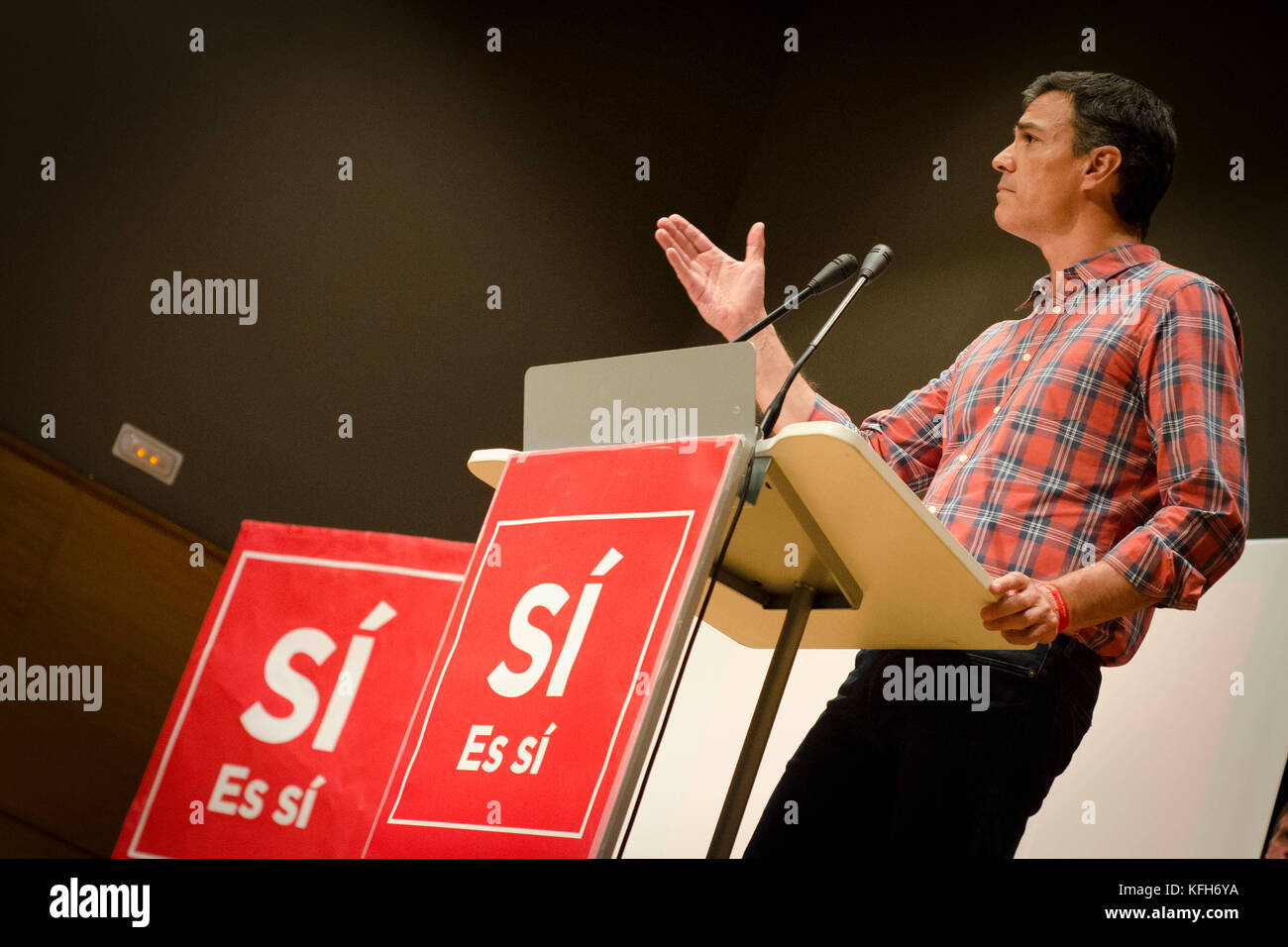 Pedro Sánchez Pérez-Castejón ist spanischer Politiker und Ökonom, Generalsekretär der PSOE und exdiputado von Madrid im Abgeordnetenkongress Stockfoto