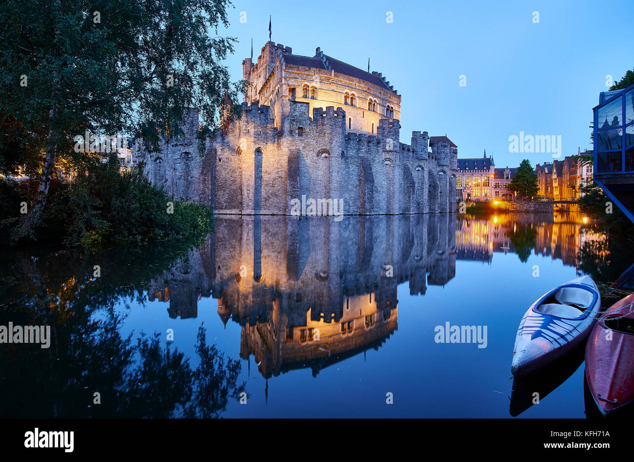 Gravensteen Festung Gent Stockfoto