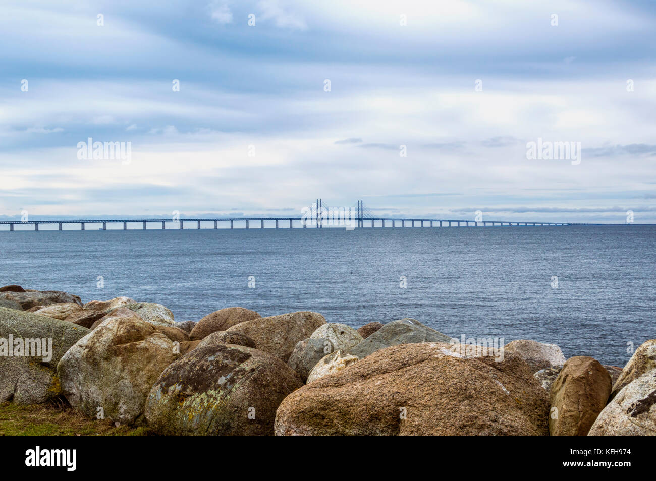 Oresund Brücke zwischen Schweden und Dänemark Stockfoto