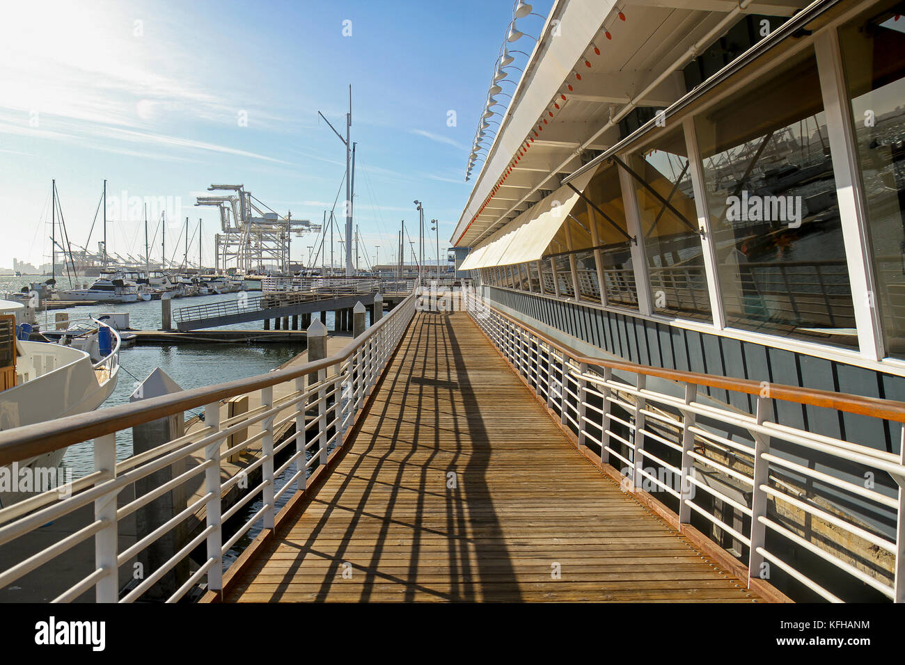 Boardwalk, Jack London Square, Oakland, Kalifornien, USA Stockfoto