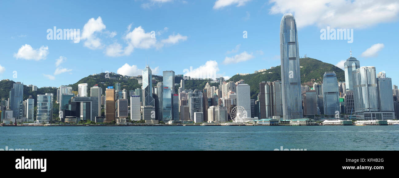 Ein Panoramablick auf die vew der Insel Hong Kong Skyline skyline Stockfoto