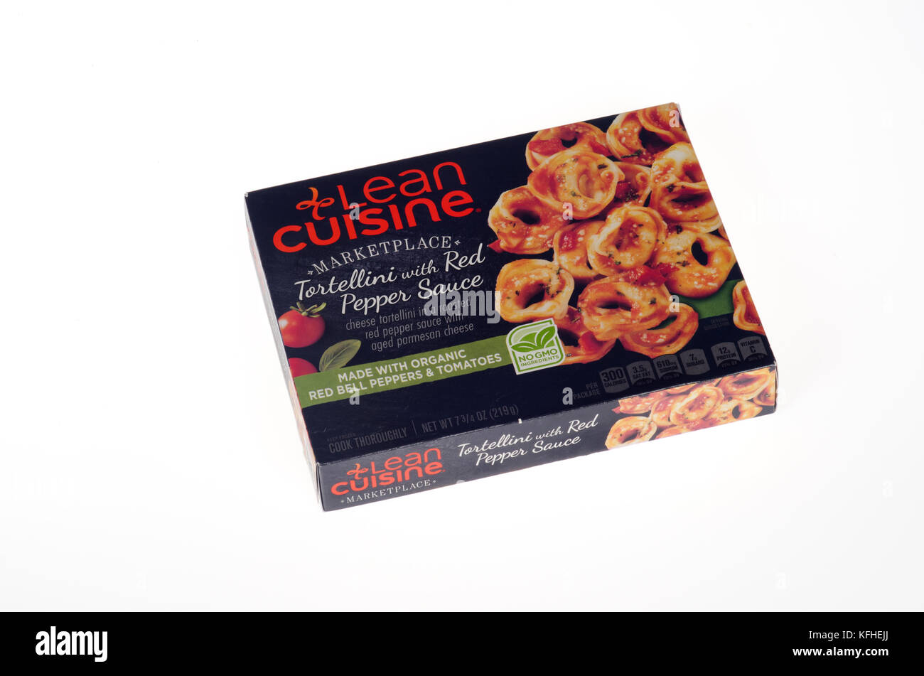 Lean Cuisine gefrorene Mahlzeit von Tortellini in Red Pepper Sauce box Stockfoto