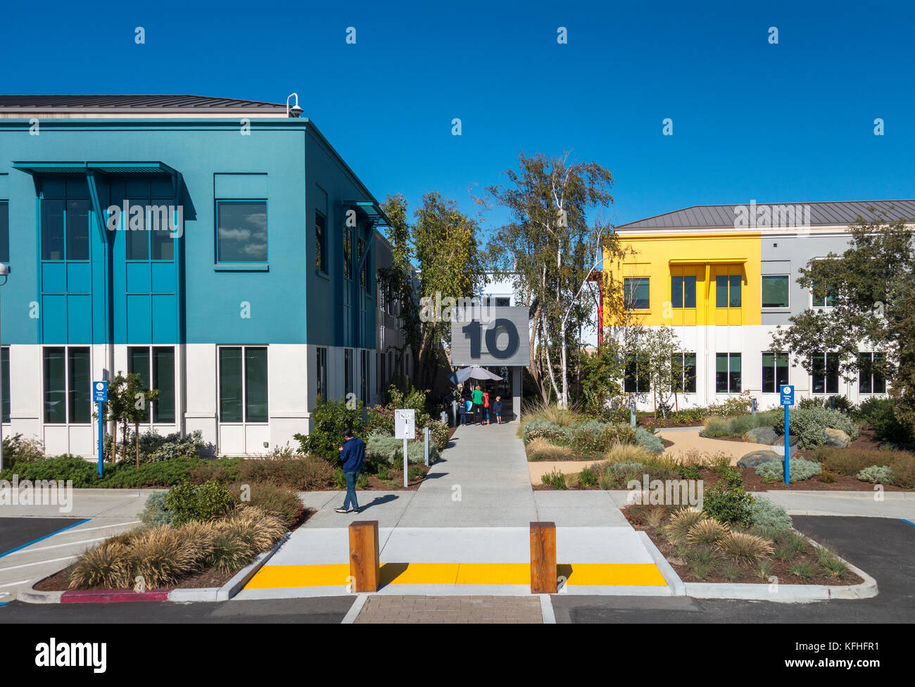 Facebook Sitz in Menlo Park. Facebook Campus Gebäude 10. Dieses ist, wo die Besucher Lobby ist. Stockfoto