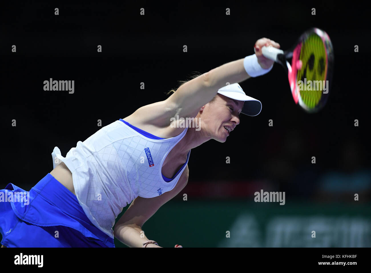 Singapur. 28 Okt, 2017. Martina Hingis (Che), Oct 28, 2017 - Tennis: BNP Paribas wta finale Singapur 2017 Übereinstimmung zwischen Chan Yung-Jan (twn)/Martina Hingis (Che) 0-2 Timea babos (hun)/Andrea hlavackova (Cze) an Indoor Stadium in Singapur. Credit: haruhiko Otsuka/LBA/alamy leben Nachrichten Stockfoto