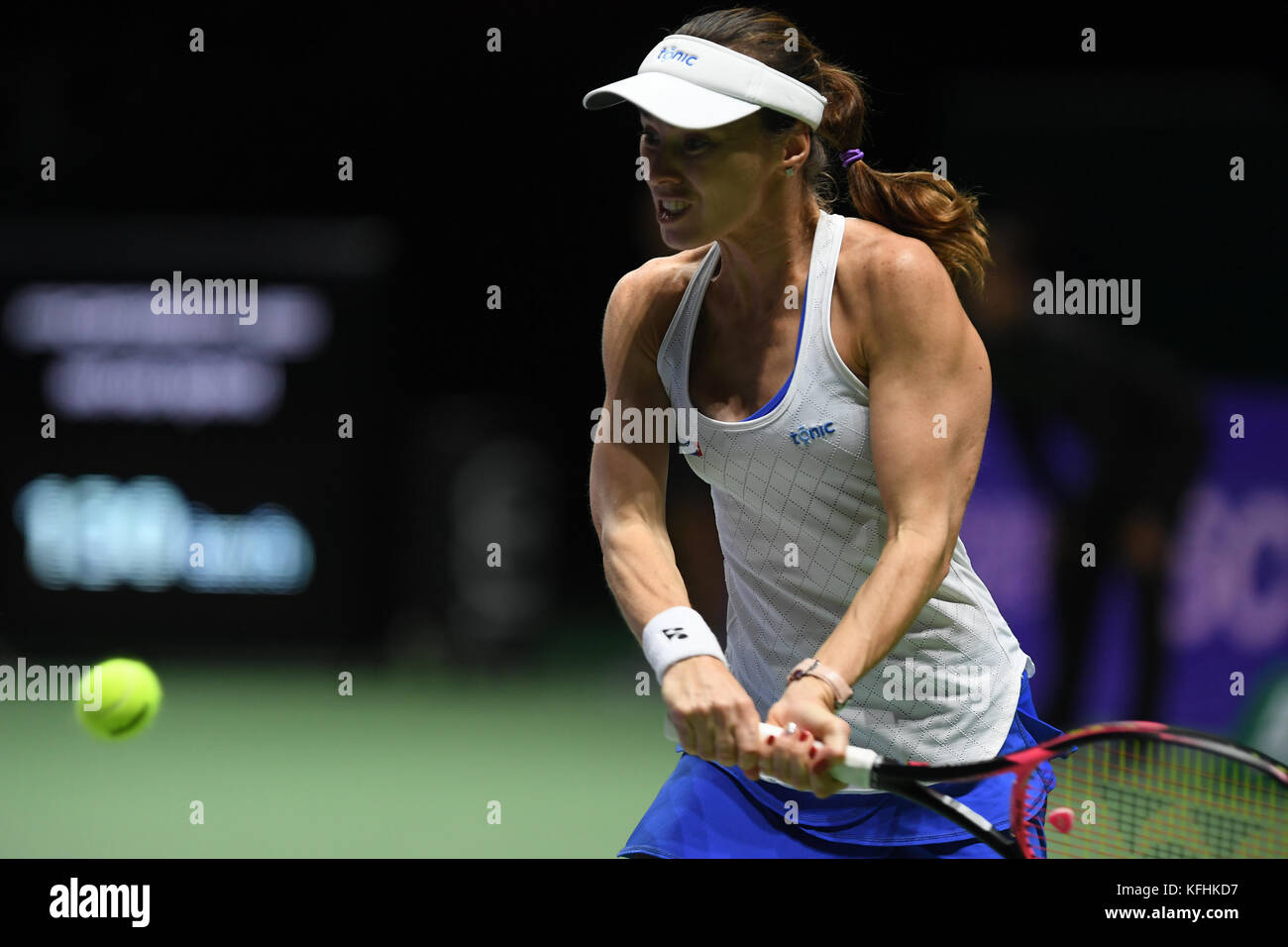 Singapur. 28 Okt, 2017. Martina Hingis (Che), Oct 28, 2017 - Tennis: BNP Paribas wta finale Singapur 2017 Übereinstimmung zwischen Chan Yung-Jan (twn)/Martina Hingis (Che) 0-2 Timea babos (hun)/Andrea hlavackova (Cze) an Indoor Stadium in Singapur. Credit: haruhiko Otsuka/LBA/alamy leben Nachrichten Stockfoto