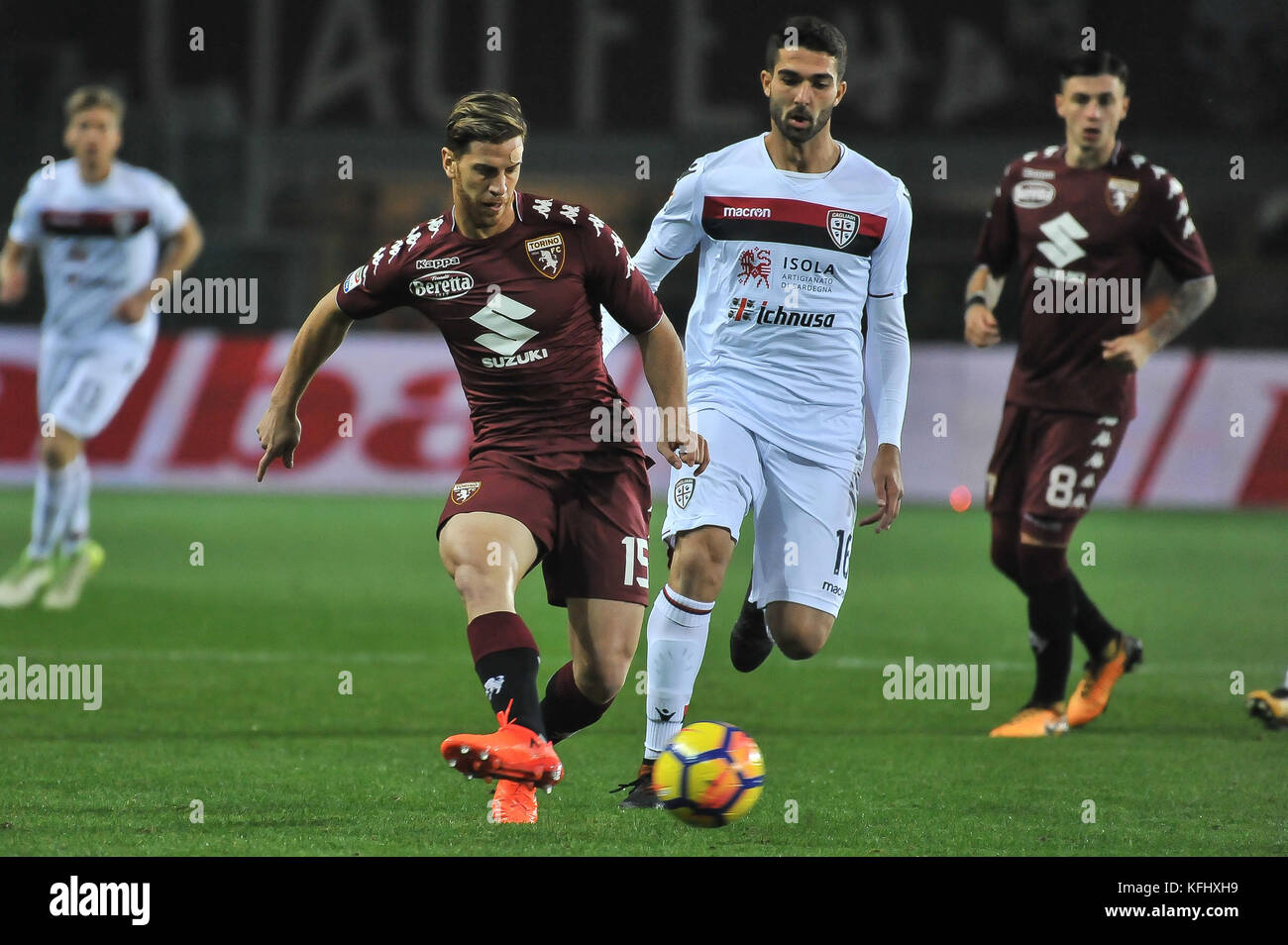 Turin, Italien. 29 Okt, 2017. Cristian ansaldi (Torino FC) während der Serie ein Fußballspiel zwischen Torino fc und Cagliari Calcio in Stadio Grande Torino am 29. Oktober 2017 in Turin, Italien. Credit: Fabio Udine/alamy leben Nachrichten Stockfoto