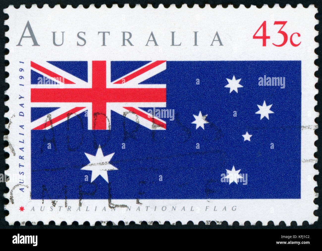 Briefmarke – australische Flagge Stockfoto