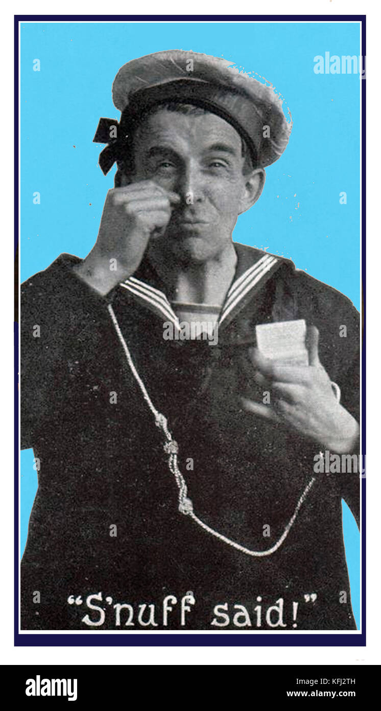 Geschichte des Tabaks - ein Bild von einem Anfang 1900 Plakat werbung eine Marke von Schnupftabak Stockfoto