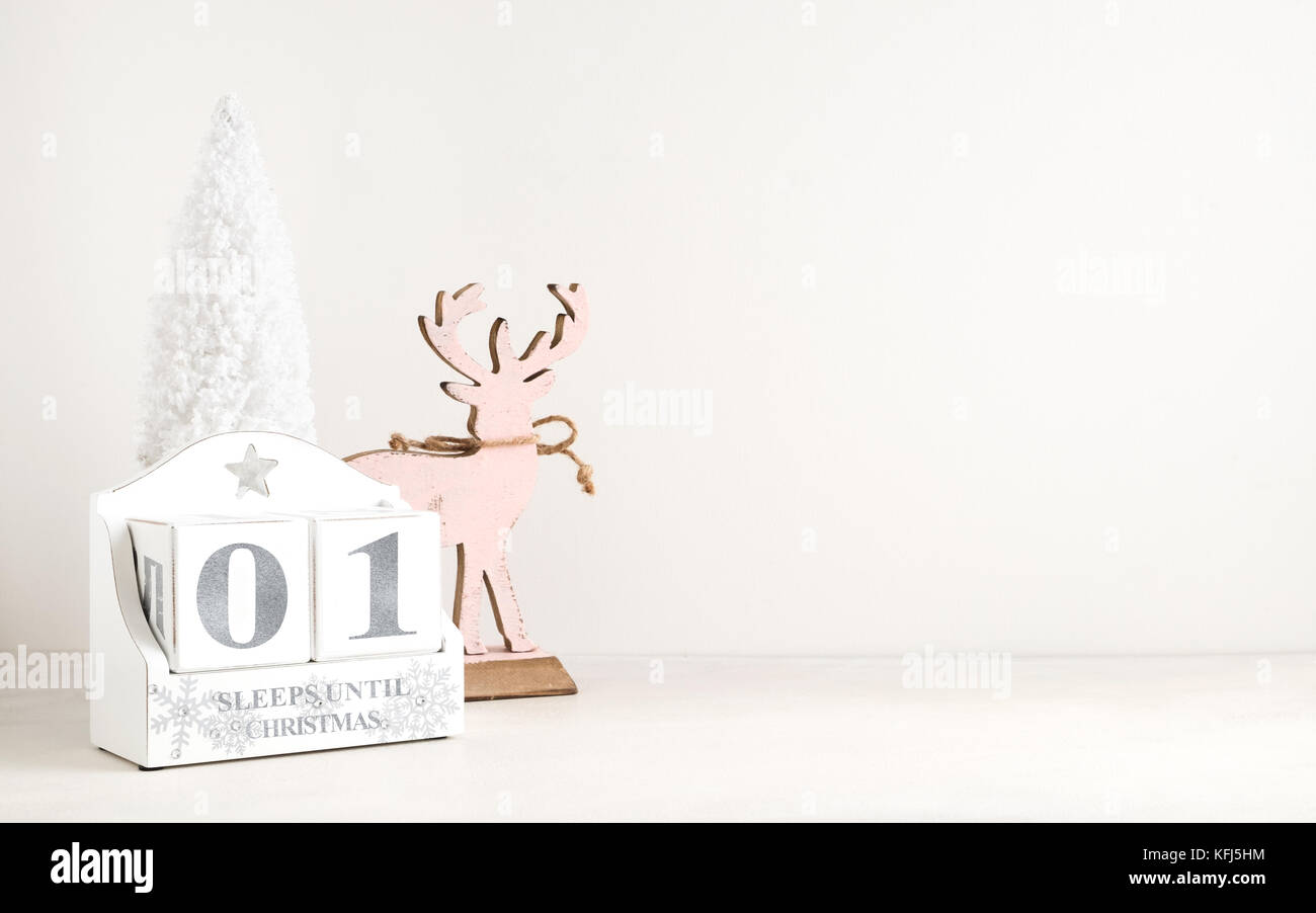 Dezember Datum speichern Kalender für Weihnachten. Zeigt die Anzahl der Betten / Tage bis Weihnachten. Ideal für die Verwendung in Social Media Kampagnen. Stockfoto