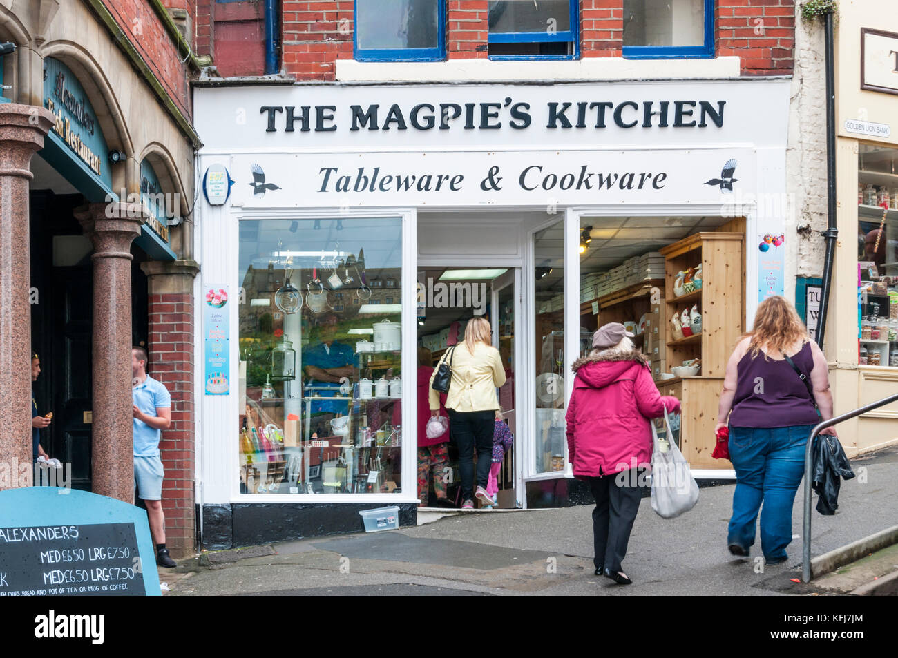 Der Magpie Küche kochen Shop in Whitby. Stockfoto