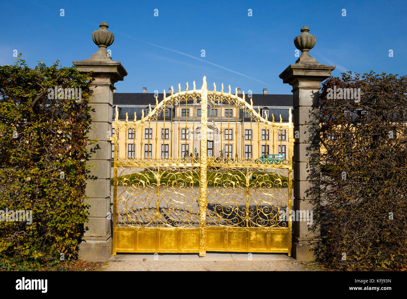 HANNOVER, DEUTSCHLAND - 19. OKTOBER 2017: Herrenhäuser Gärten in Hannover Stockfoto