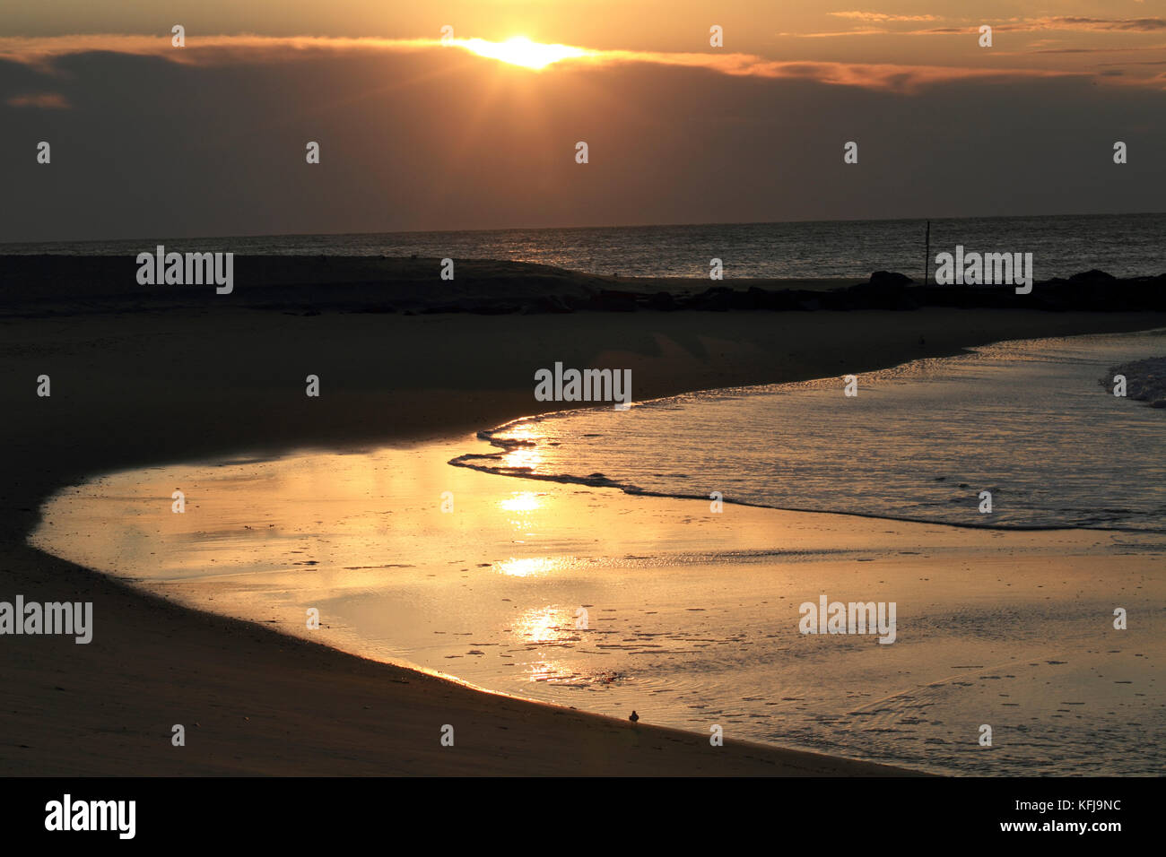 Sonnenaufgang am Strand, Cape May, New Jersey, USA Stockfoto