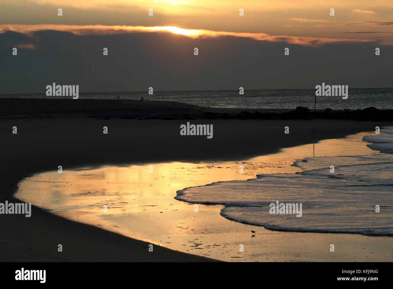 Sonnenaufgang am Strand, Cape May, New Jersey, USA Stockfoto