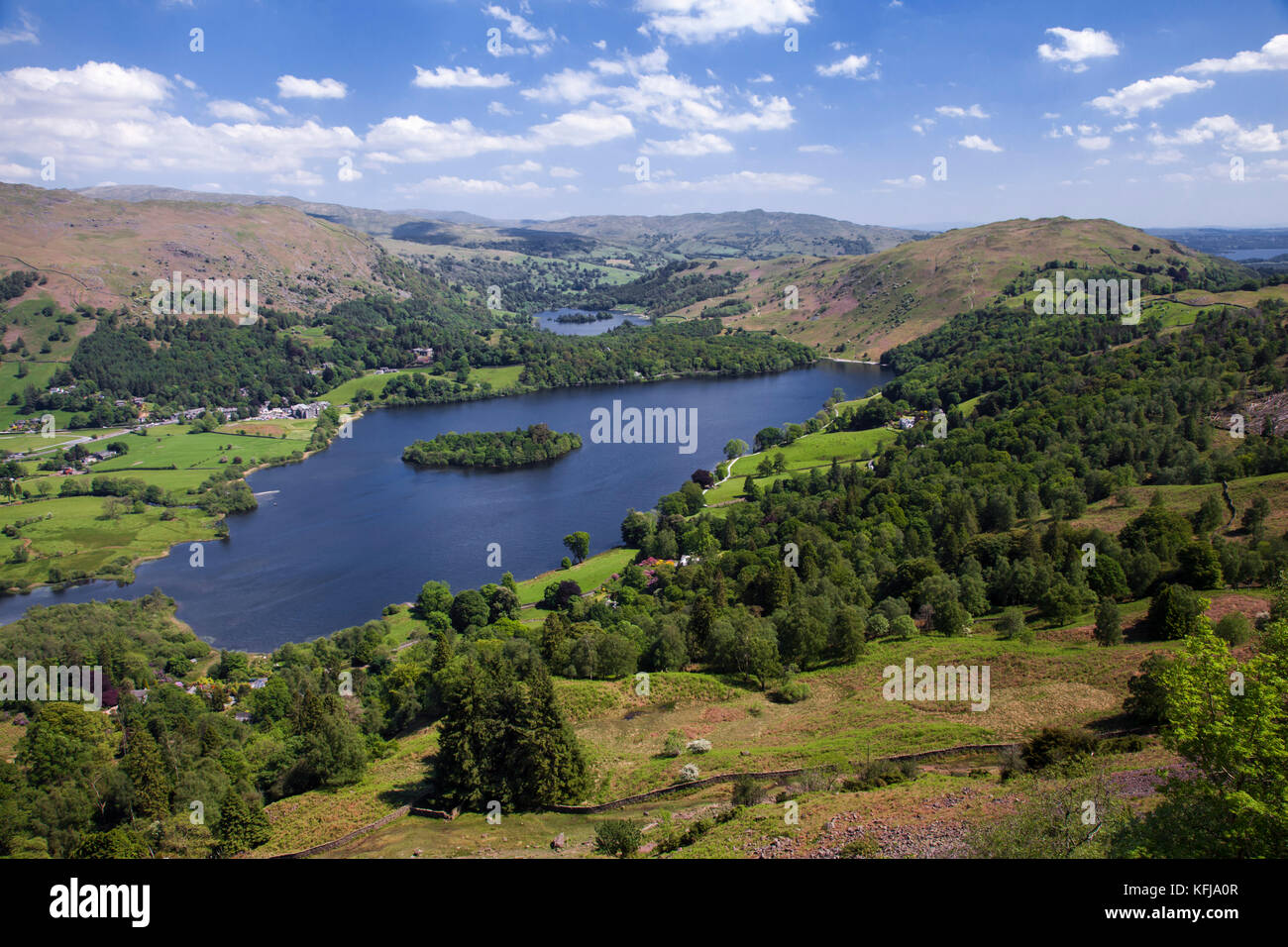 Grasmere und rydal Wasser aus Silber wie Cumbria Lake District National Park Stockfoto