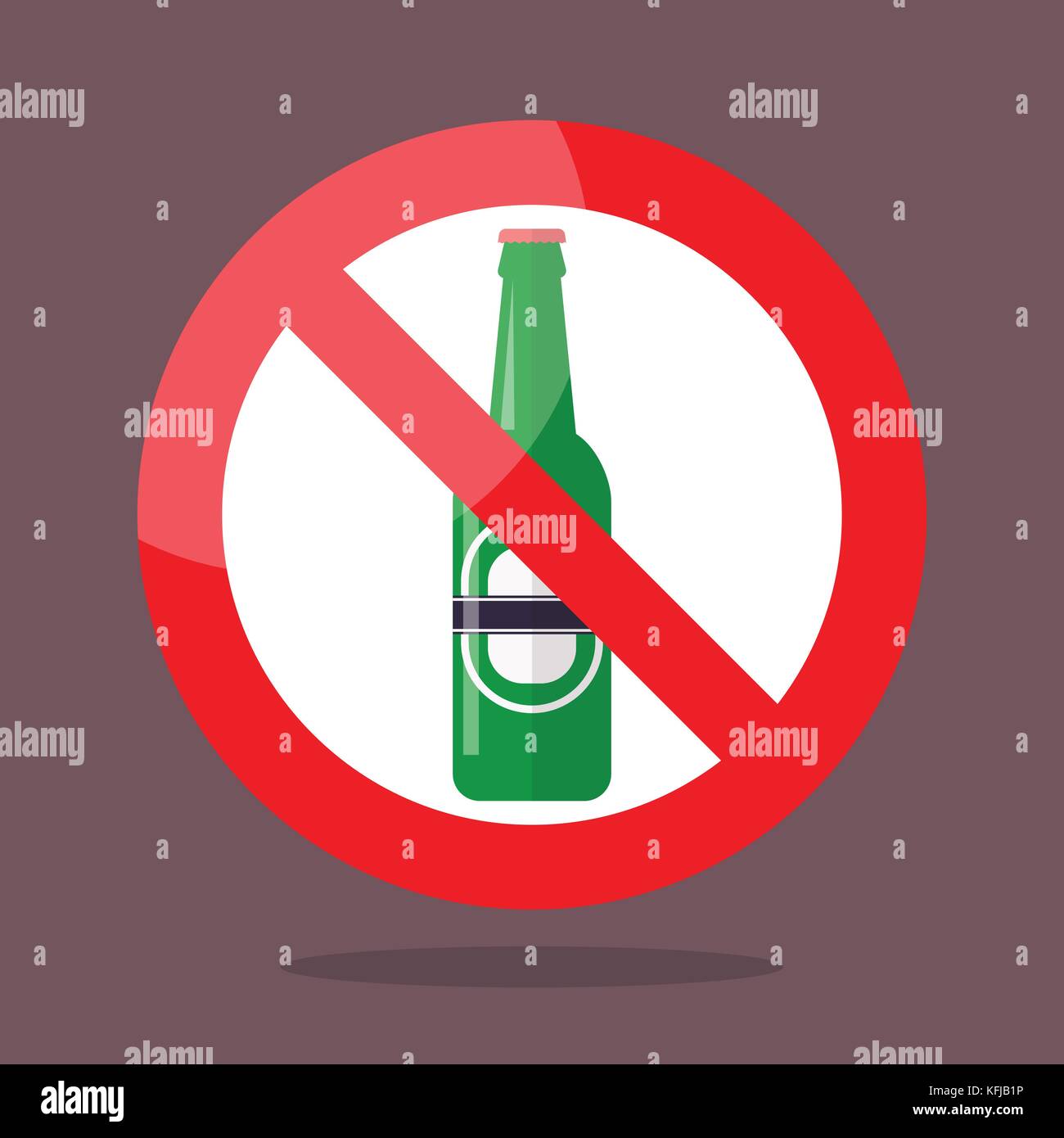 Keine Flasche Bier Symbol. Vector Illustration Stock Vektor