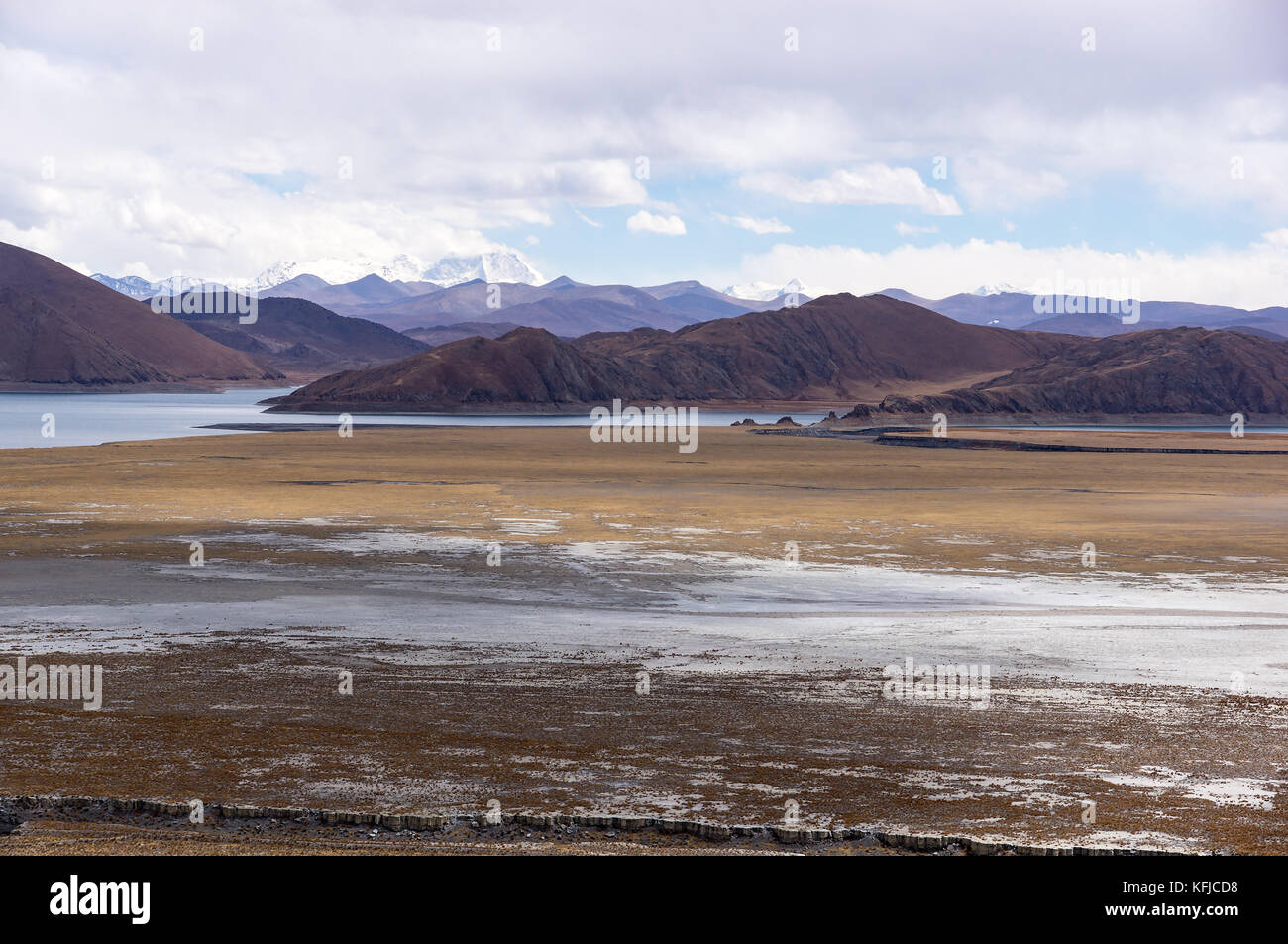 Tibetische Landschaft in der Nähe von heiligen See Yamdrok - Tibet Stockfoto