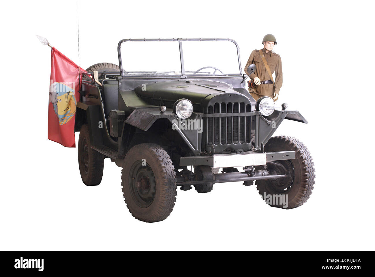 Sowjetische Militär 'Jeep' (Gaz 67-Modell der 1940er Jahre) zusammen mit dem legendären Lend-lease Willys war base Auto für Officer's Personal während ww 2. Stockfoto