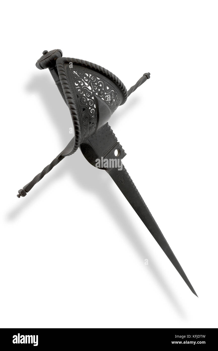 Spanisch rondel Dolch war eine Art von steifen Klinge dagger in Europa aus dem 14. Jahrhundert, die durch eine Vielzahl von Menschen von den Kaufleuten zu Knights benutzt werden Stockfoto