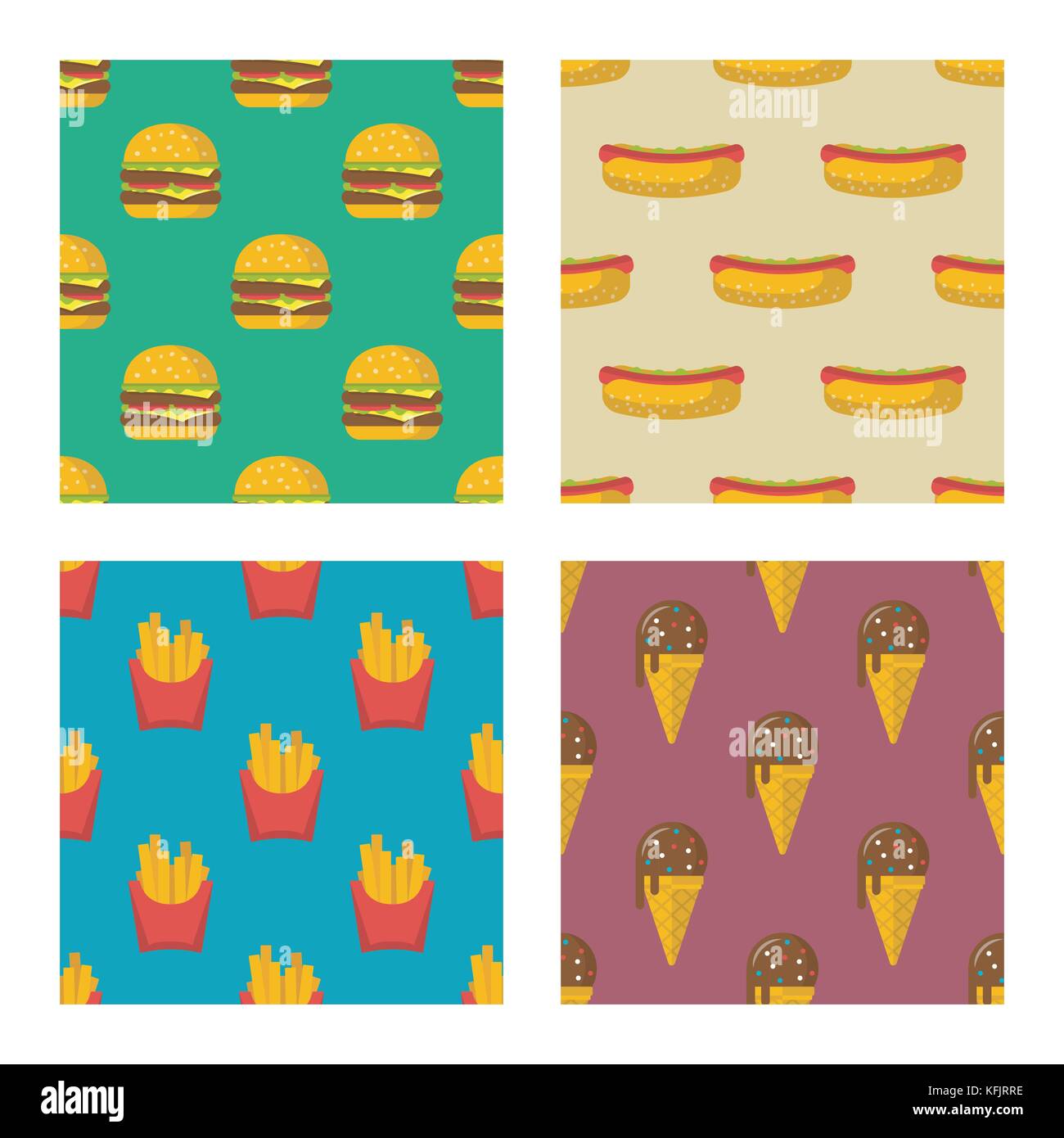 Fast food nahtlose Muster vector Hintergrund. Eps 10. Stock Vektor