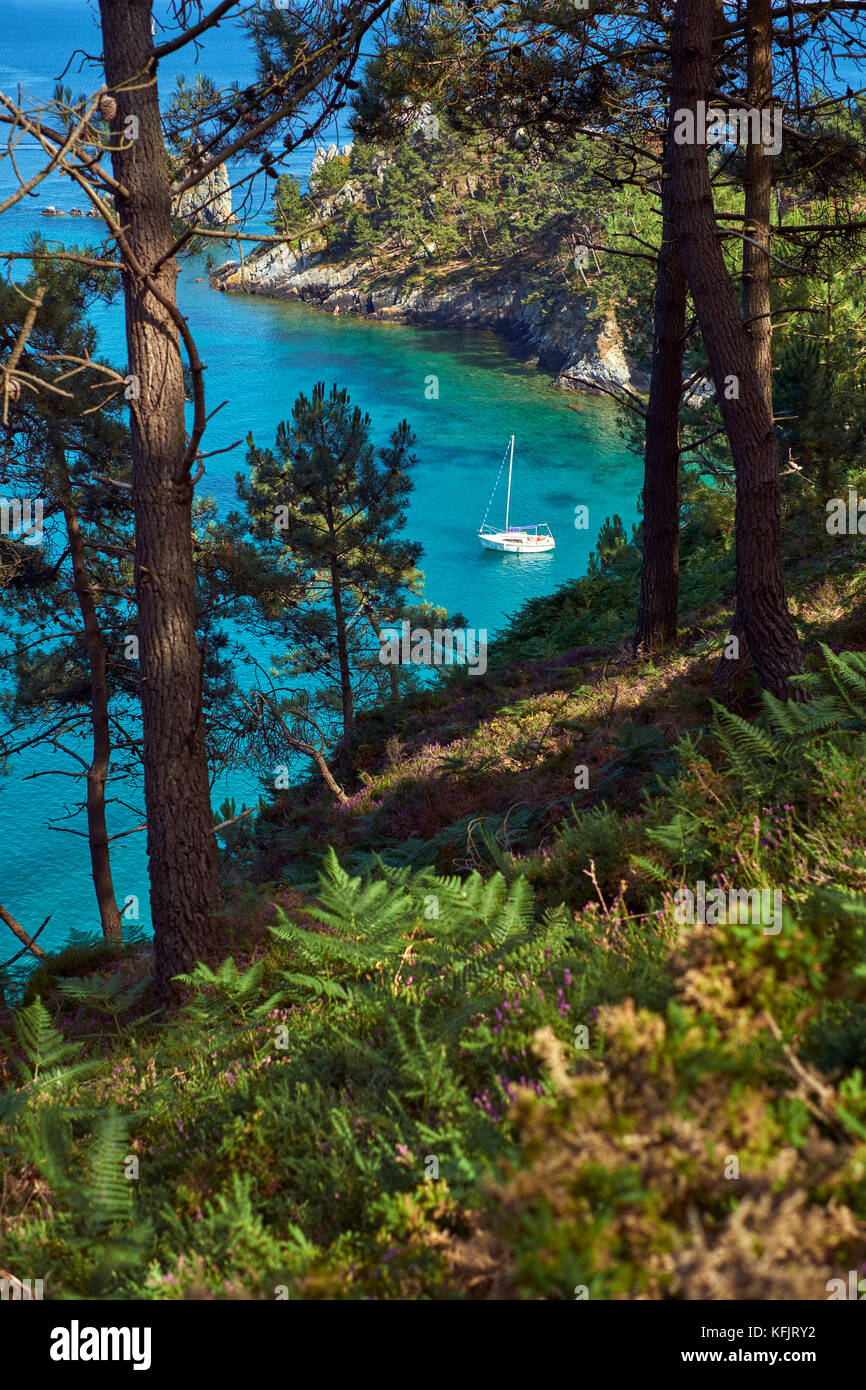 Pointe de Saint Hernot Halbinsel Crozon Morgat Finistere Bretagne Frankreich. Stockfoto