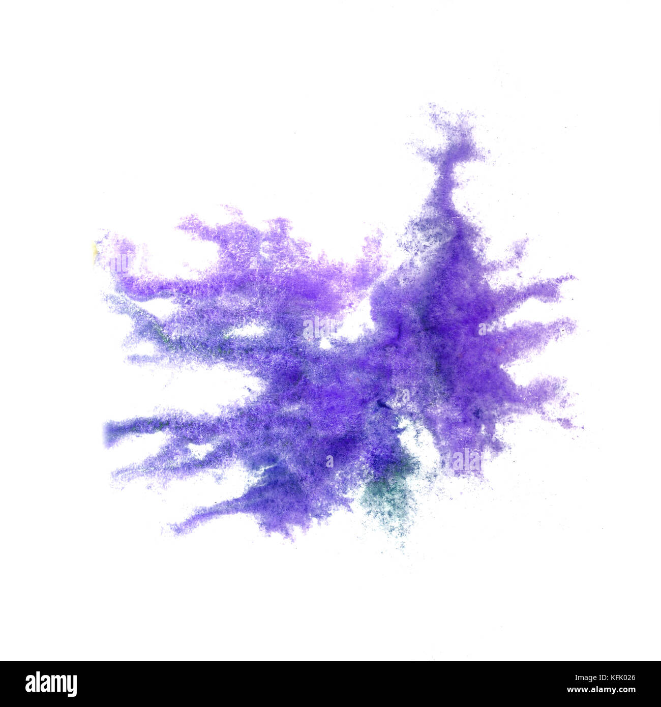 Makro die violette Fleckenstruktur isoliert auf einem weißen Hintergras Stockfoto