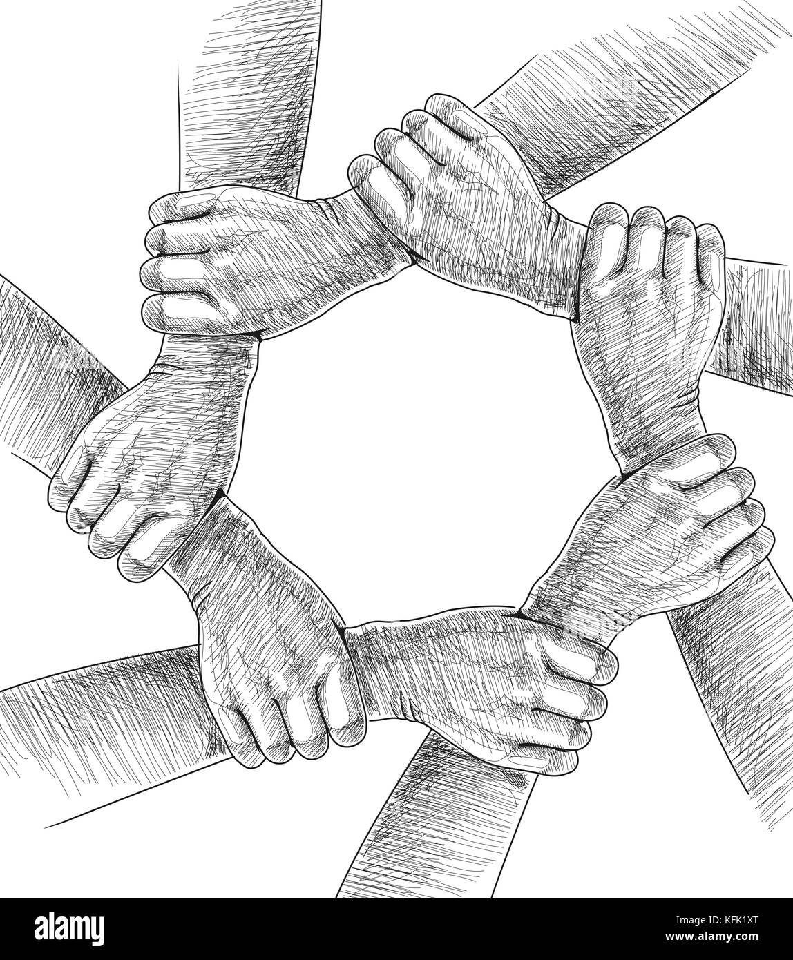 Hände zeichnen konzeptionell. Stockfoto