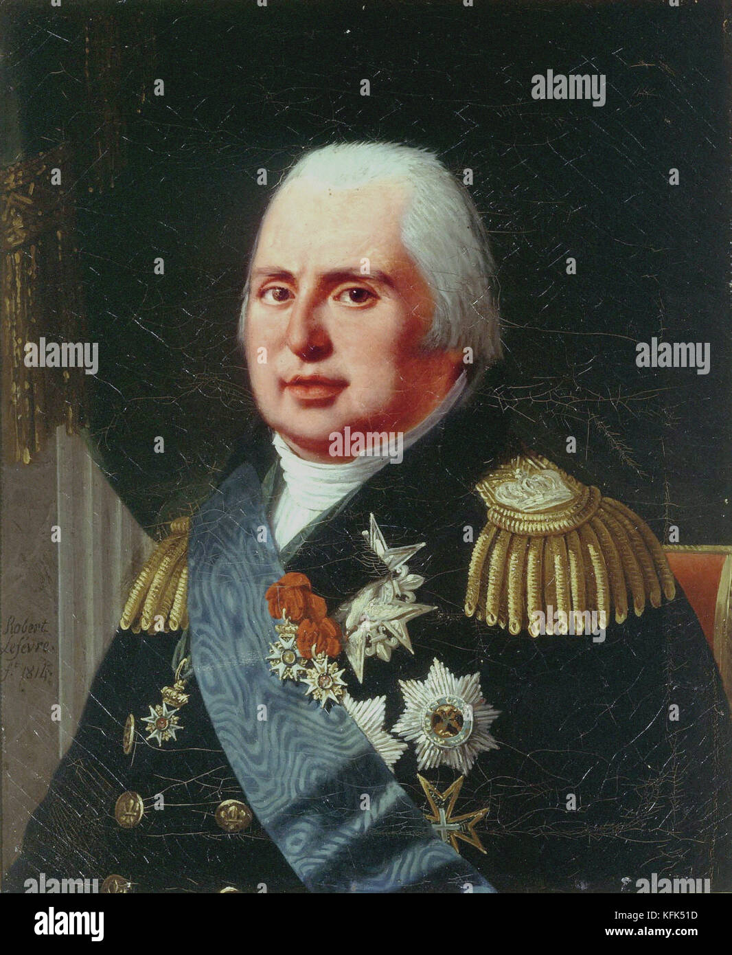 Robert Lefèvre Portrait von Louis XVIII Jahrhundert - Museum Carnavalet, Paris Stockfoto