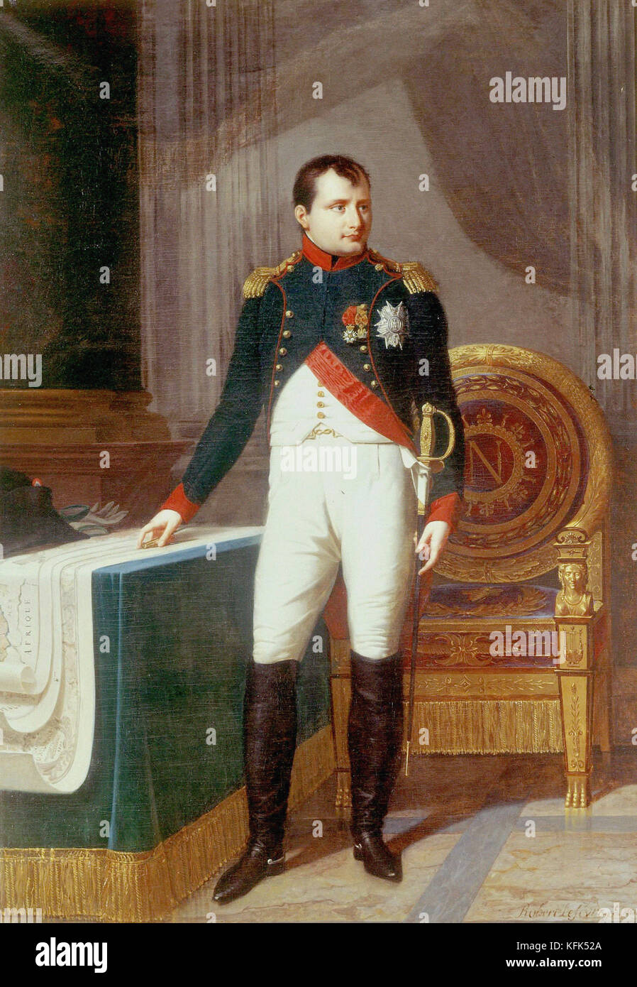 Robert Lefèvre Portrait von Napoléon 1. als Oberst der chasseur de la garde 19. Jahrhundert - Museum Carnavalet, Paris Stockfoto