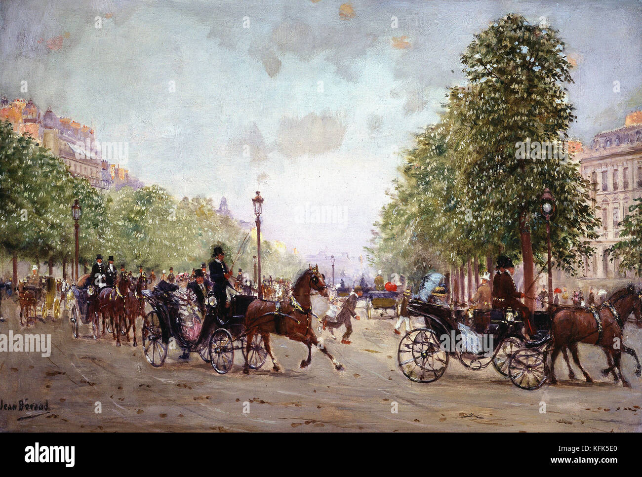 Jean Béraud Fahrt auf den Champs-Elysées 19. Jahrhundert - Museum Carnavalet, Paris Stockfoto