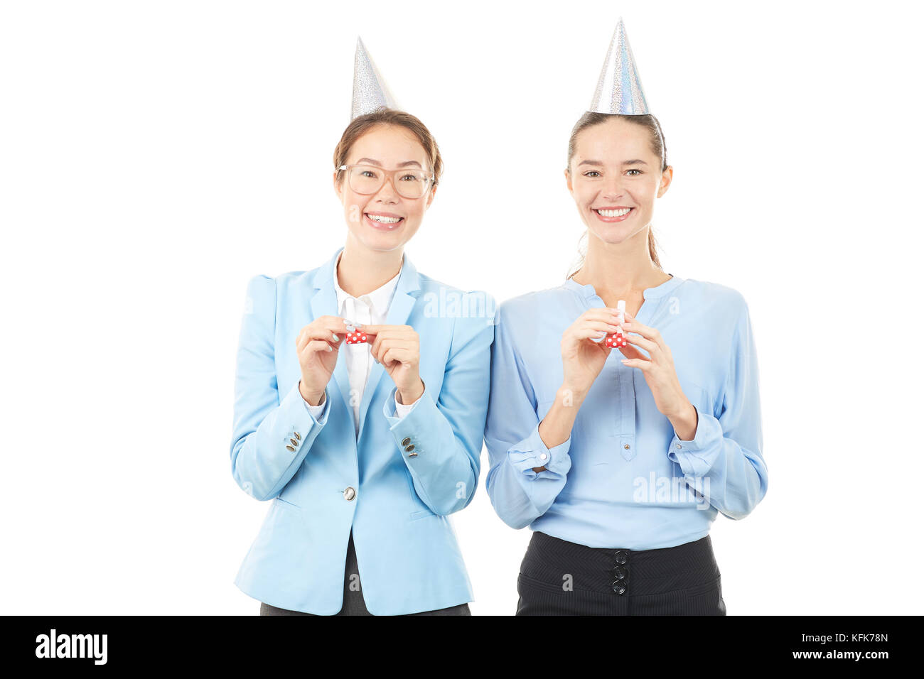 Partyzeit im Büro Stockfoto