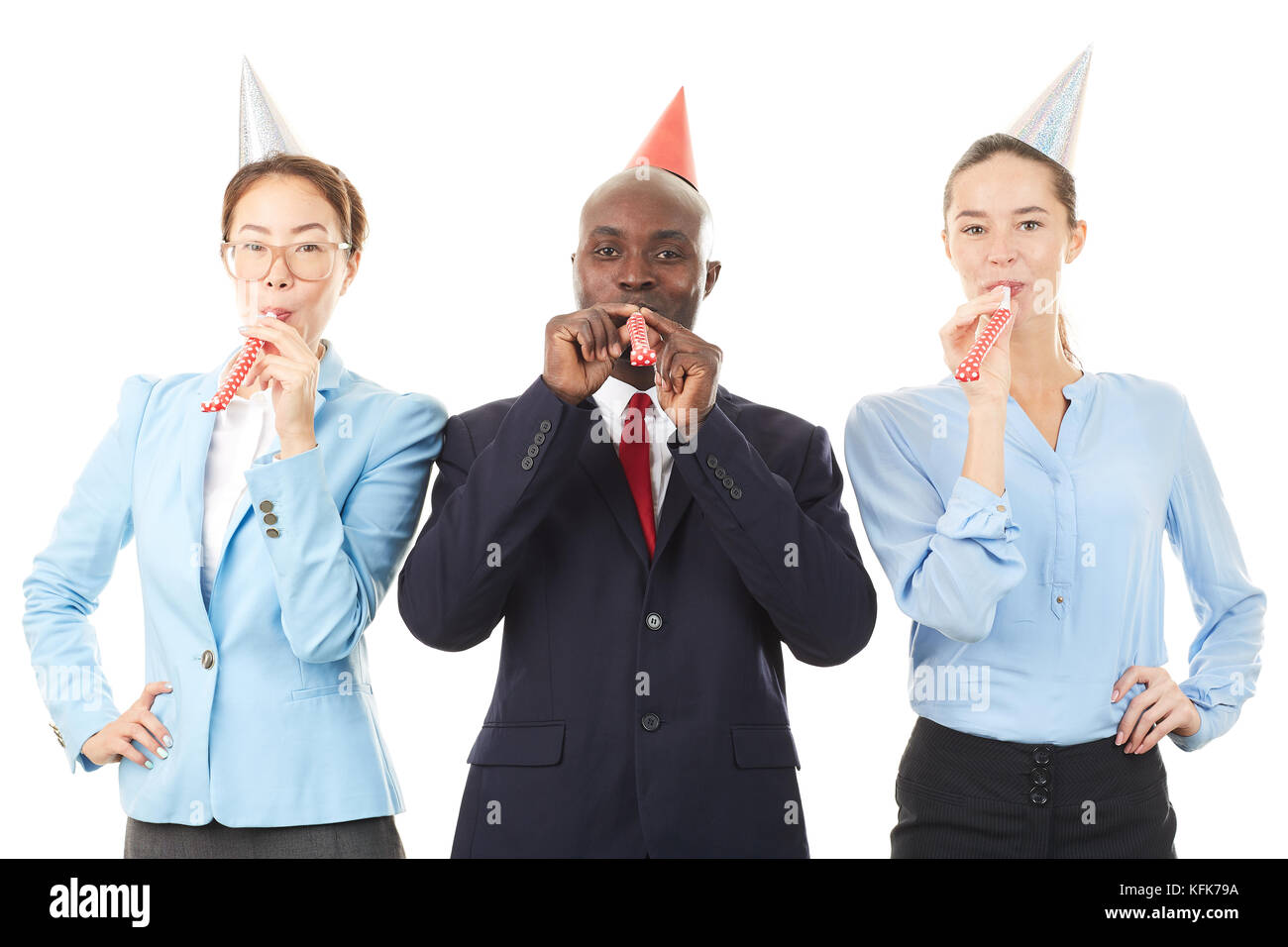 Partyzeit im Büro Stockfoto