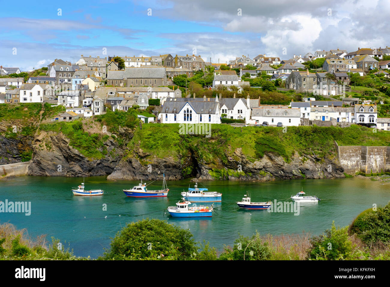 Fischereihafen, Tintagel, Cornwall, England, Großbritannien Stockfoto