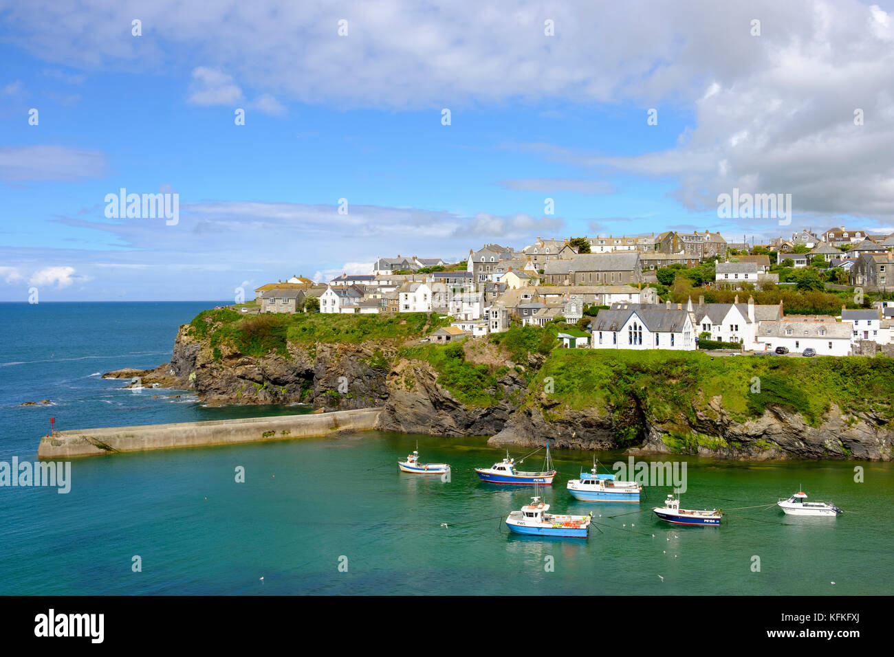 Fischereihafen, Tintagel, Cornwall, England, Großbritannien Stockfoto