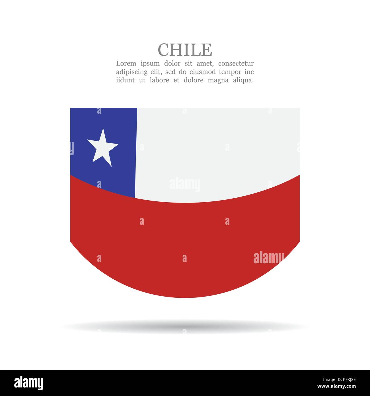 Chile Nationalflagge Vektor icon Stock Vektor