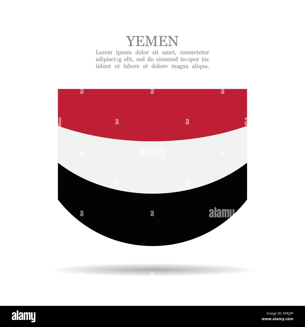 Jemen Nationalflagge Vektor icon Stock Vektor