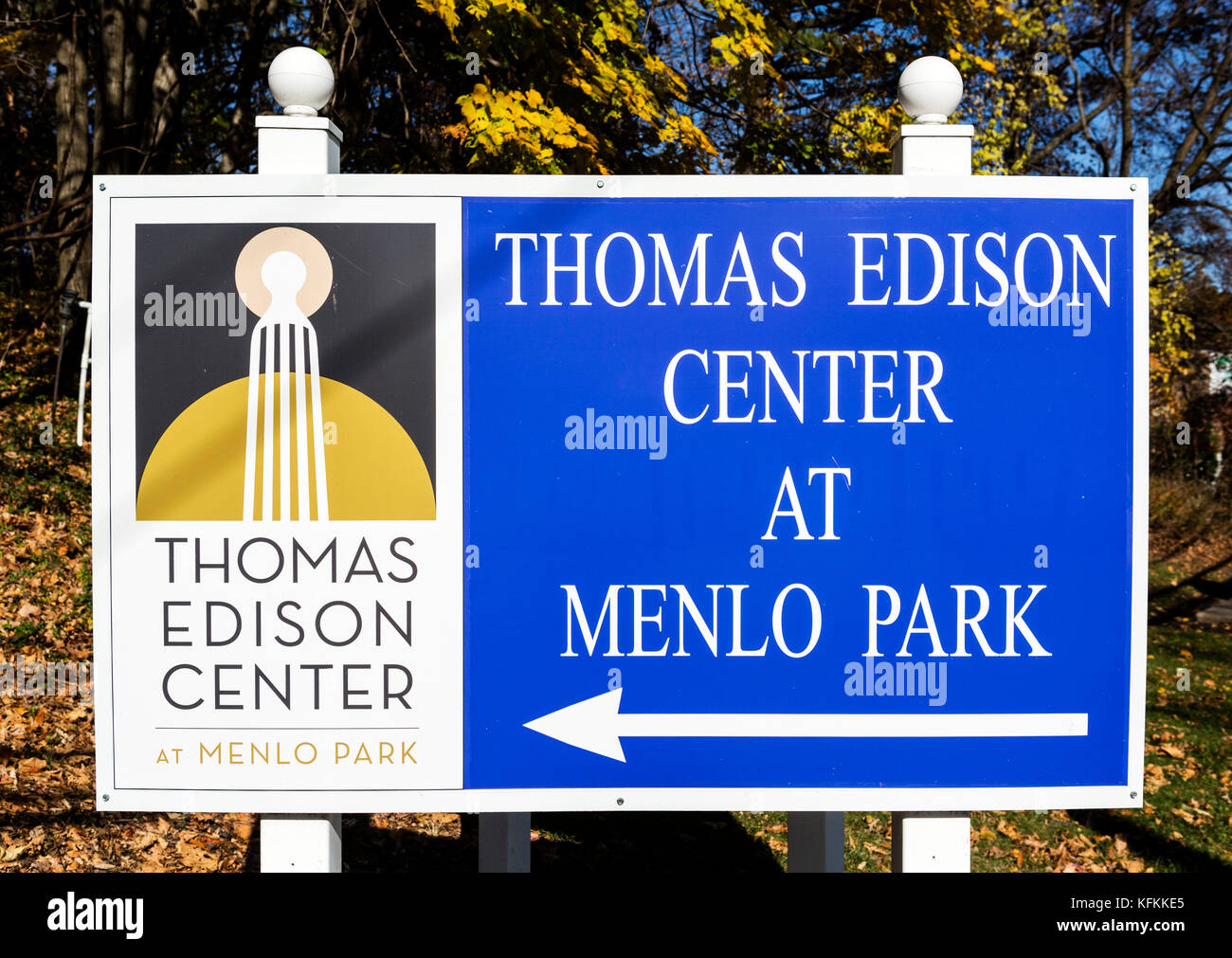Eingang zum Thomas Edison Center, Menlo Park, New Jersey, USA Stockfoto