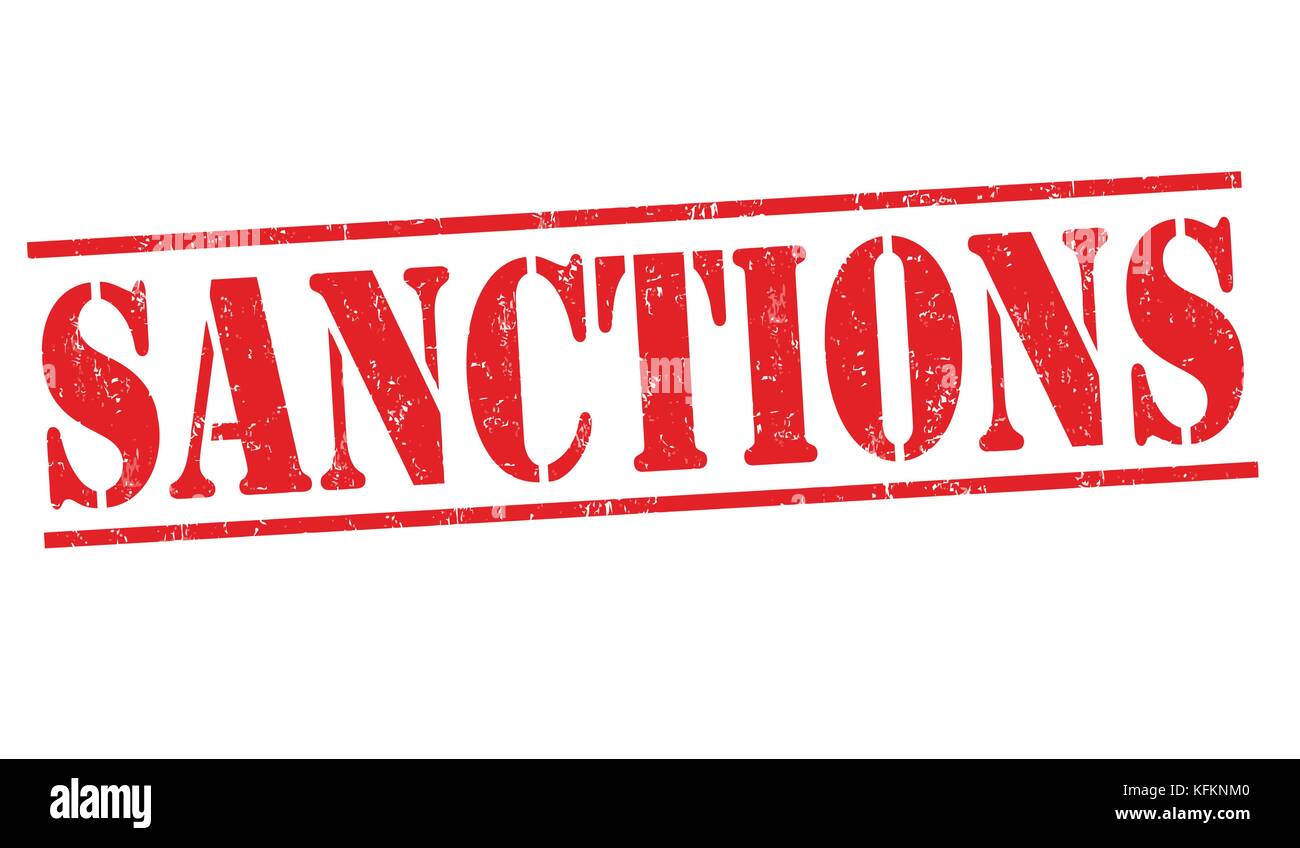 Sanktionen grunge Stempelabdruck auf weißem Hintergrund, Vector Illustration Stock Vektor
