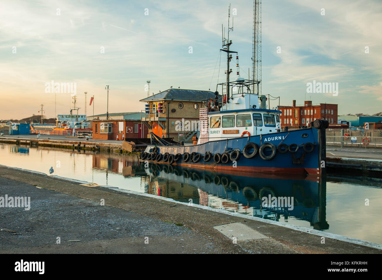 Schiff in Shoreham Port, southwick, West Sussex, England. Stockfoto