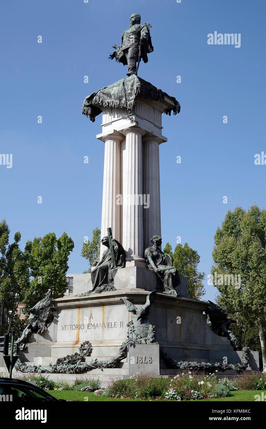 Denkmal für Vittorio Emanuele II, Turin, Turin, Italien Stockfoto