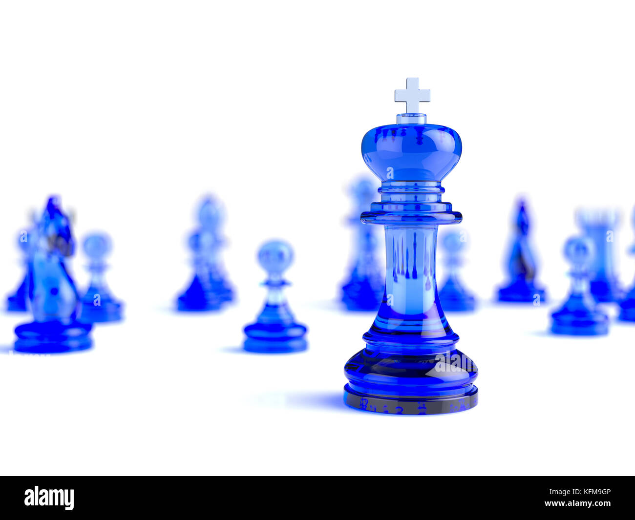 Leader und Teamarbeit Konzept für den Erfolg. Schach Geschäftskonzept. Team Leader Chef Konzept. 3D Rendering illustration Stockfoto