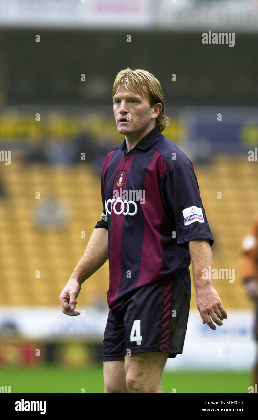 Footballer Stuart McCall Wolverhampton Wanderers v Bradford City 16/2/02 Stockfoto