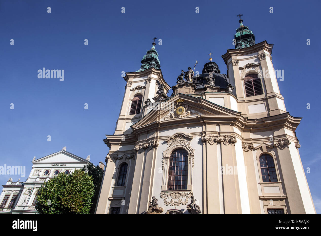 Kromeriz, Kirche St. Johannes der Täufer, UNESCO-Stadt, Tschechische Republik Stockfoto