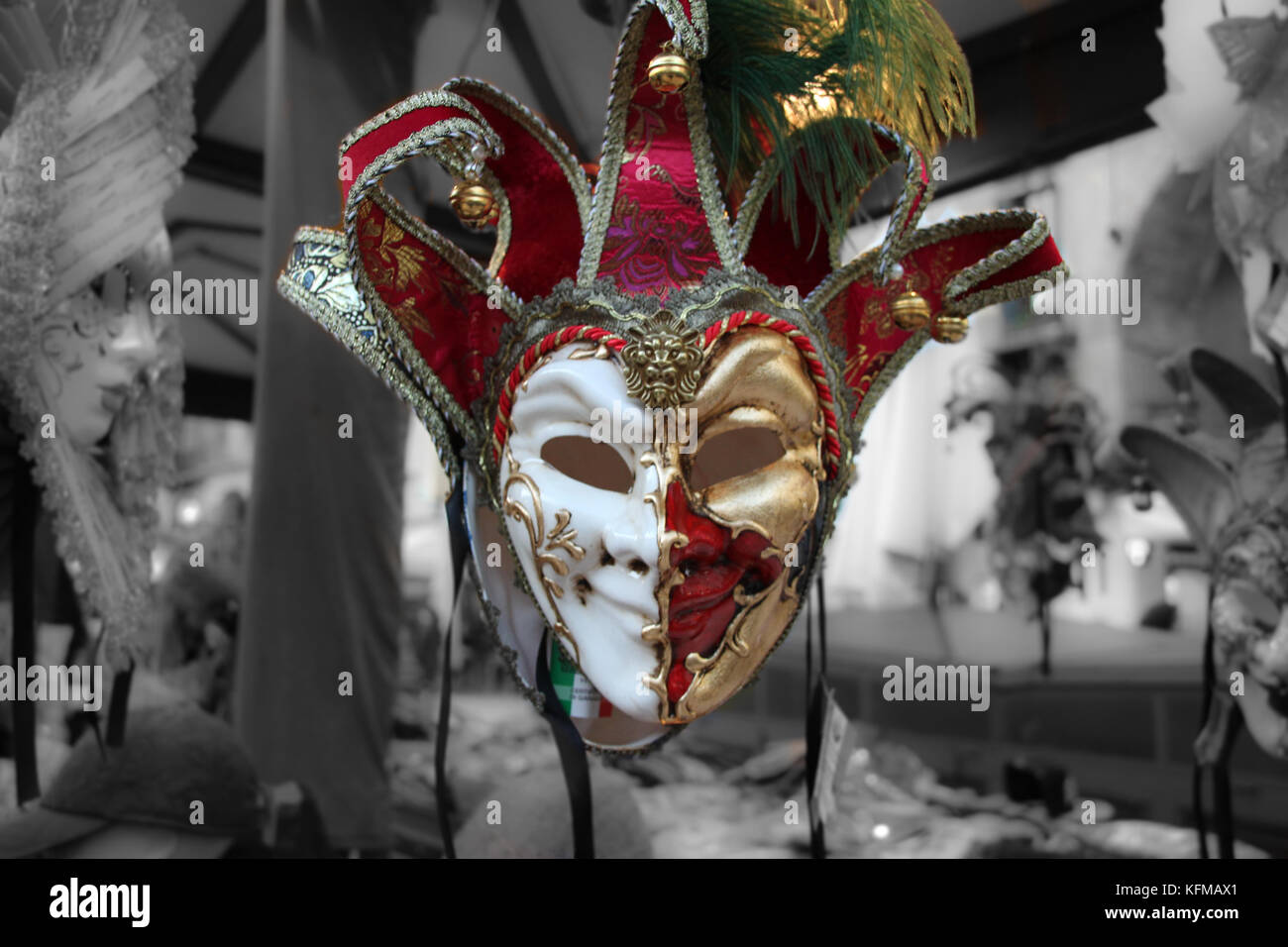 Karnevalsmaske in Venedig Stockfoto