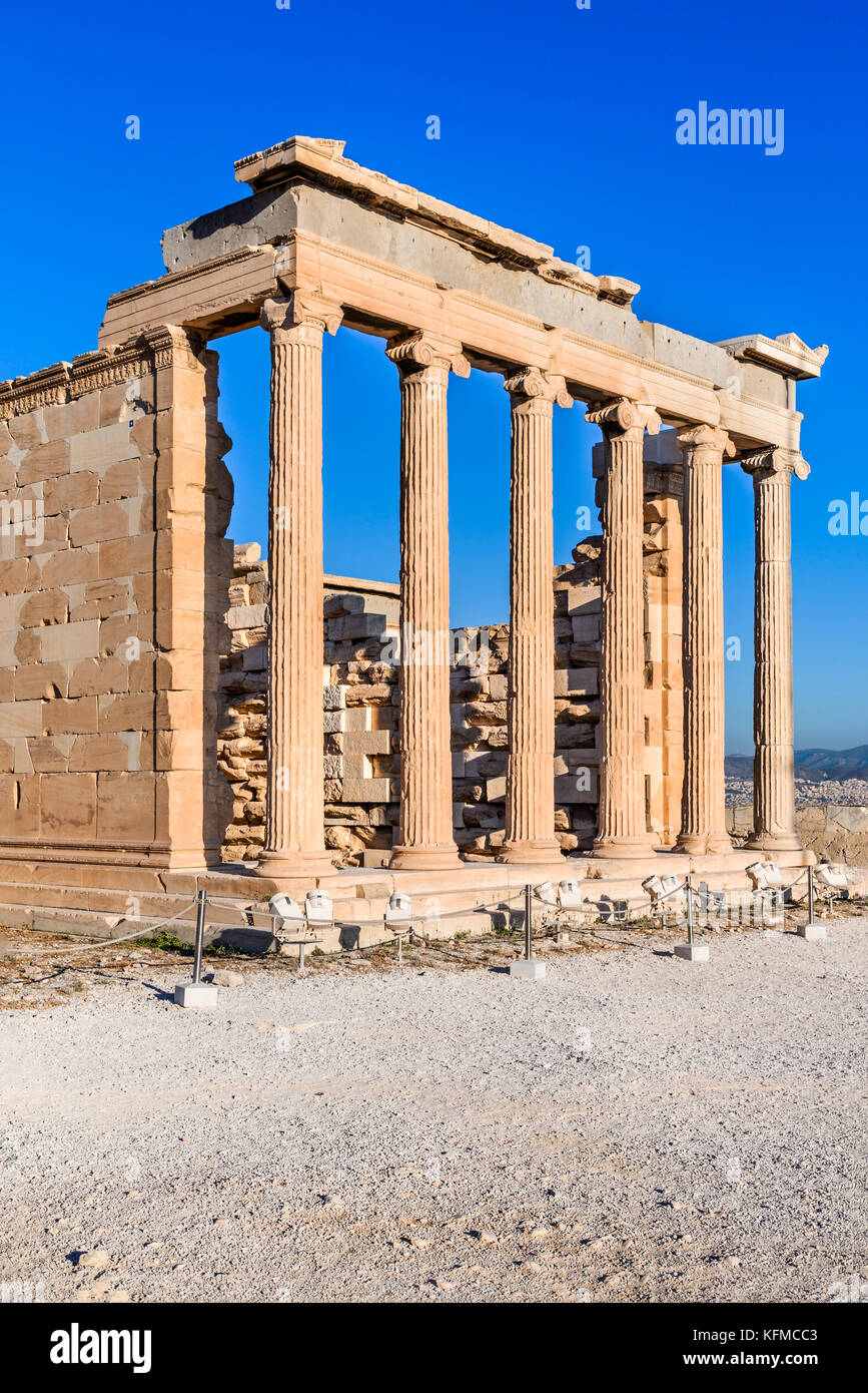 Athen Griechenland Das Erechtheion Antiken Griechischen Tempel Auf Der Akropolis Stockfotografie Alamy