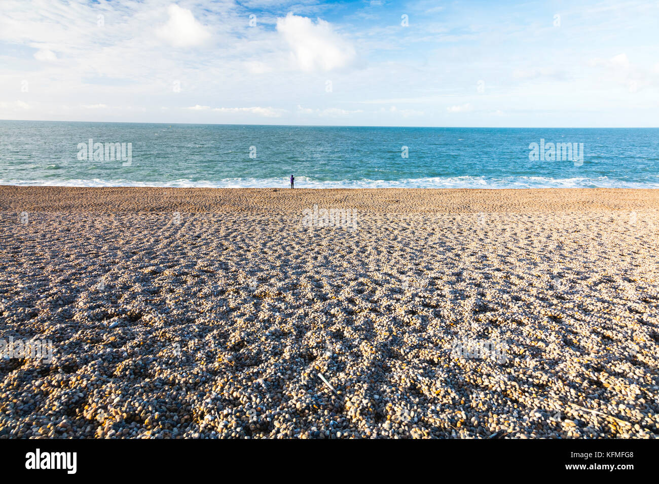 Abbildung auf der Chesil Beach, Dorset, England, Großbritannien Stockfoto